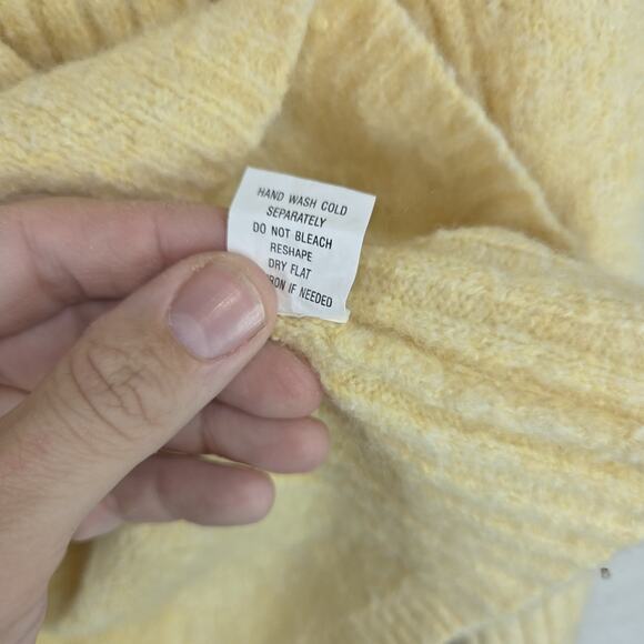 Lane Bryant Pullover Sweater Womens Yellow 22/24 Wool Cable Knit Hooded Cold - Picture 9 of 14